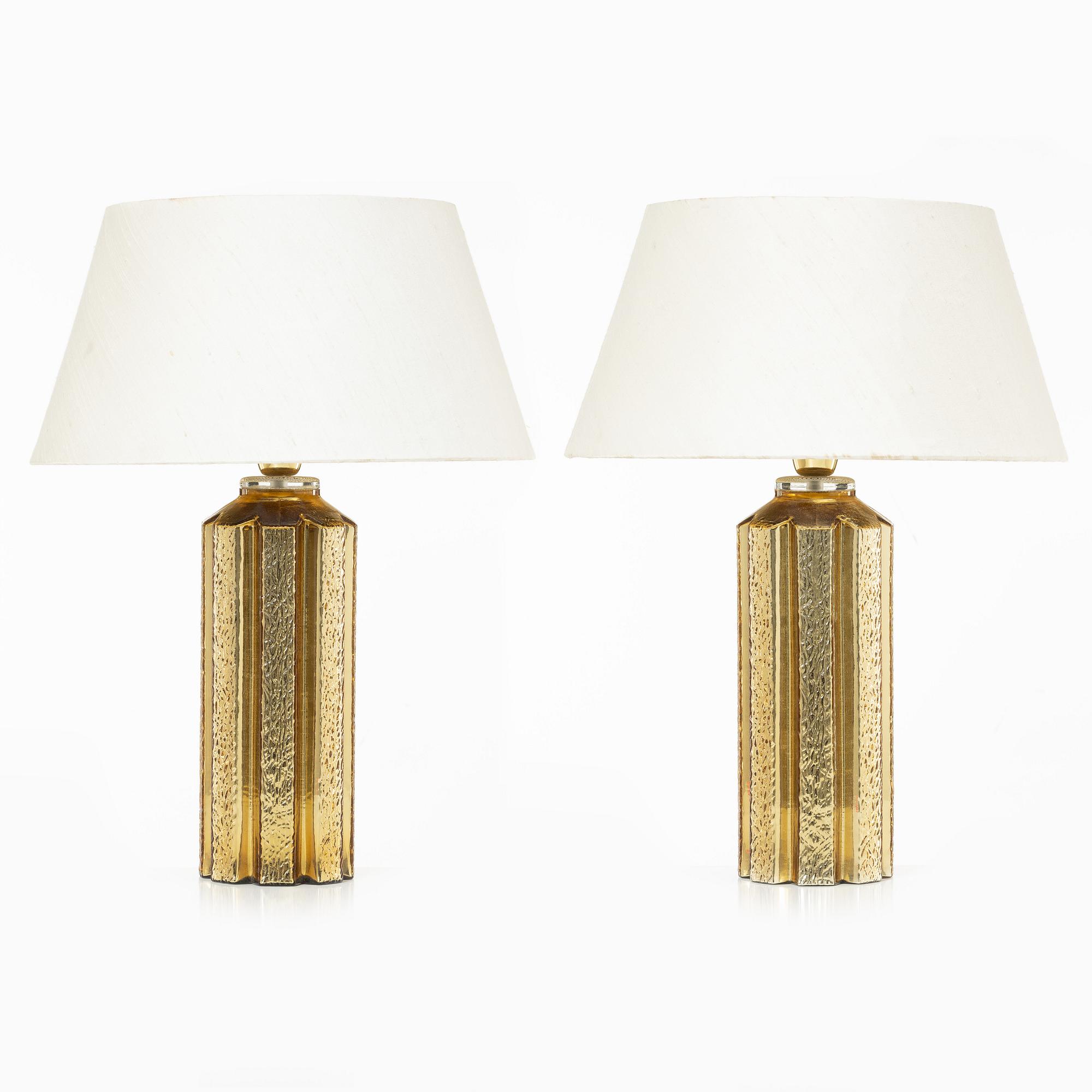 Bordslampor, ett par, ett par, 1970-tal.