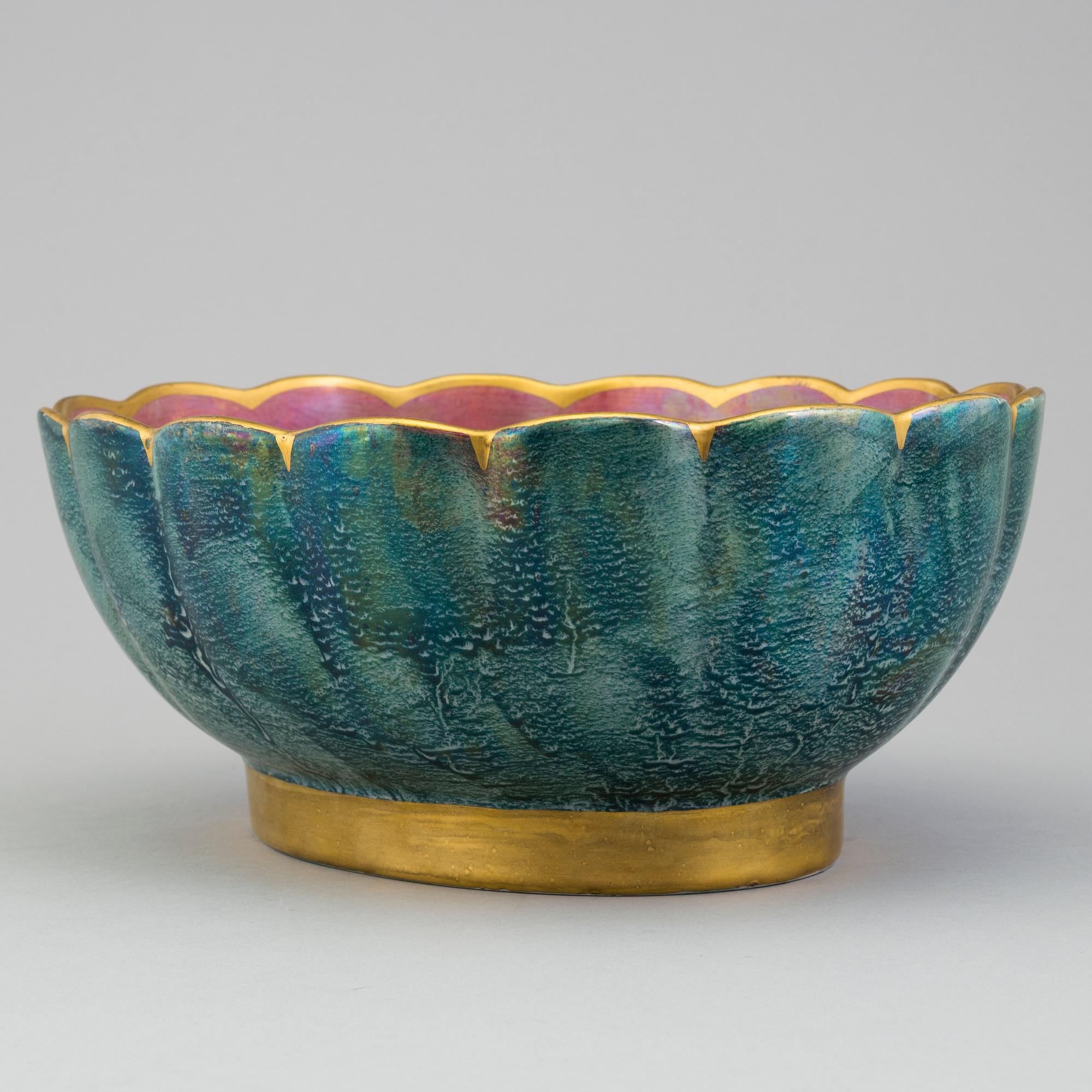 JOSEF EKBERG, a creamware bowl from Gustavsberg, signed and dated 1931.