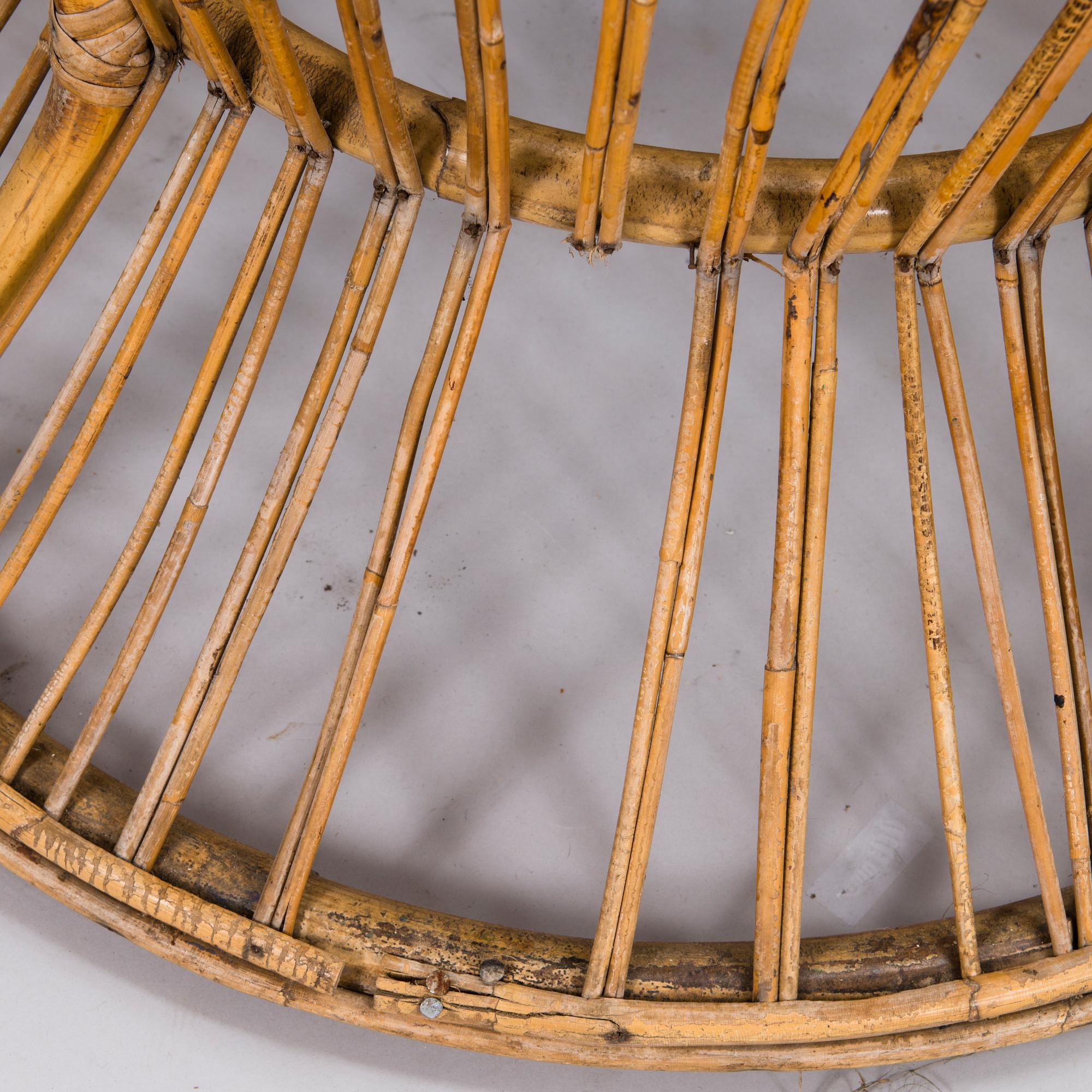 GIO PONTI & LIO CARMINATI, A pair of 'Conte Biancamano' rattan Wingback Armchairs for Bonacina, Italy.