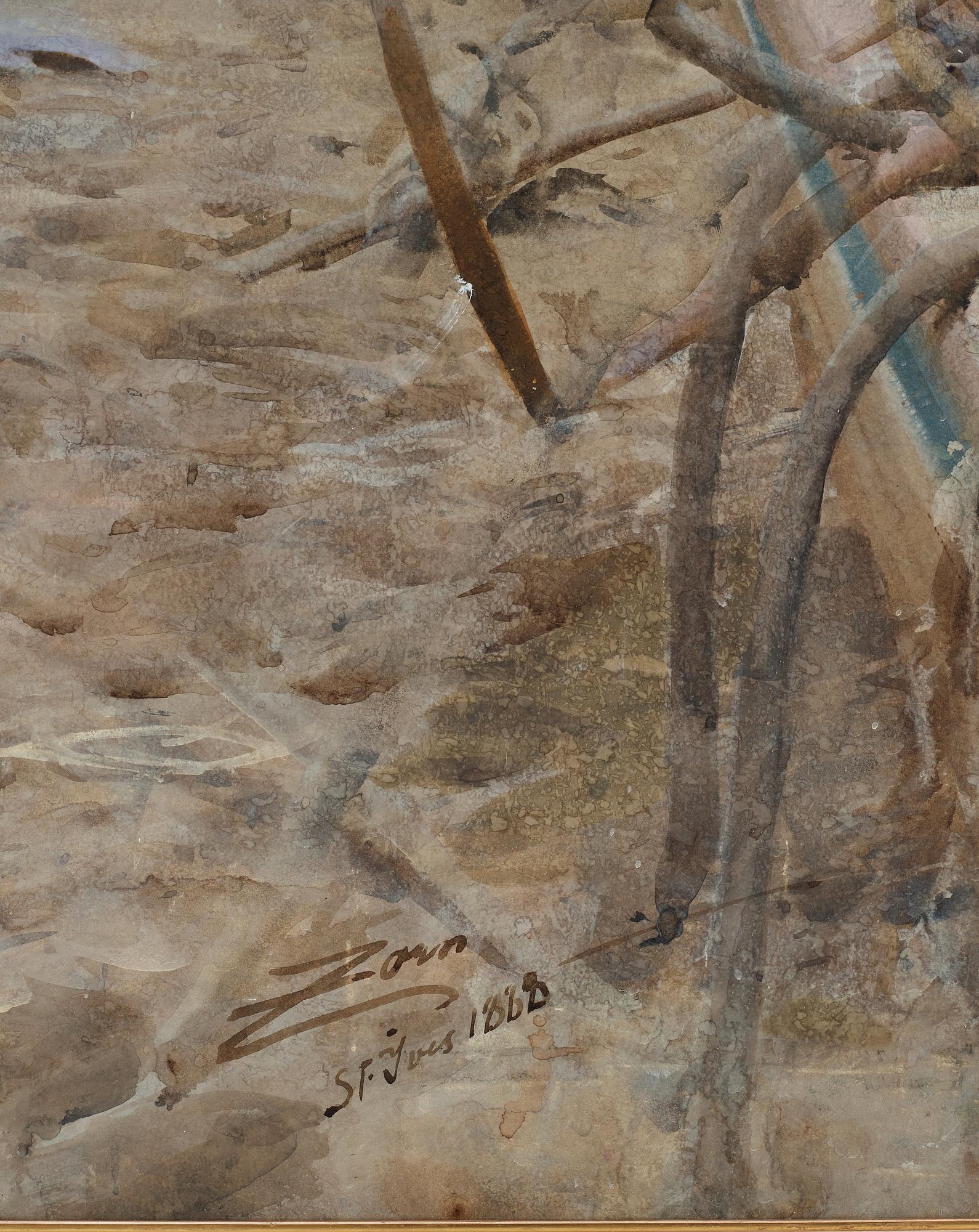 Anders Zorn, ”On the Beach St Ives Cornwall England”.