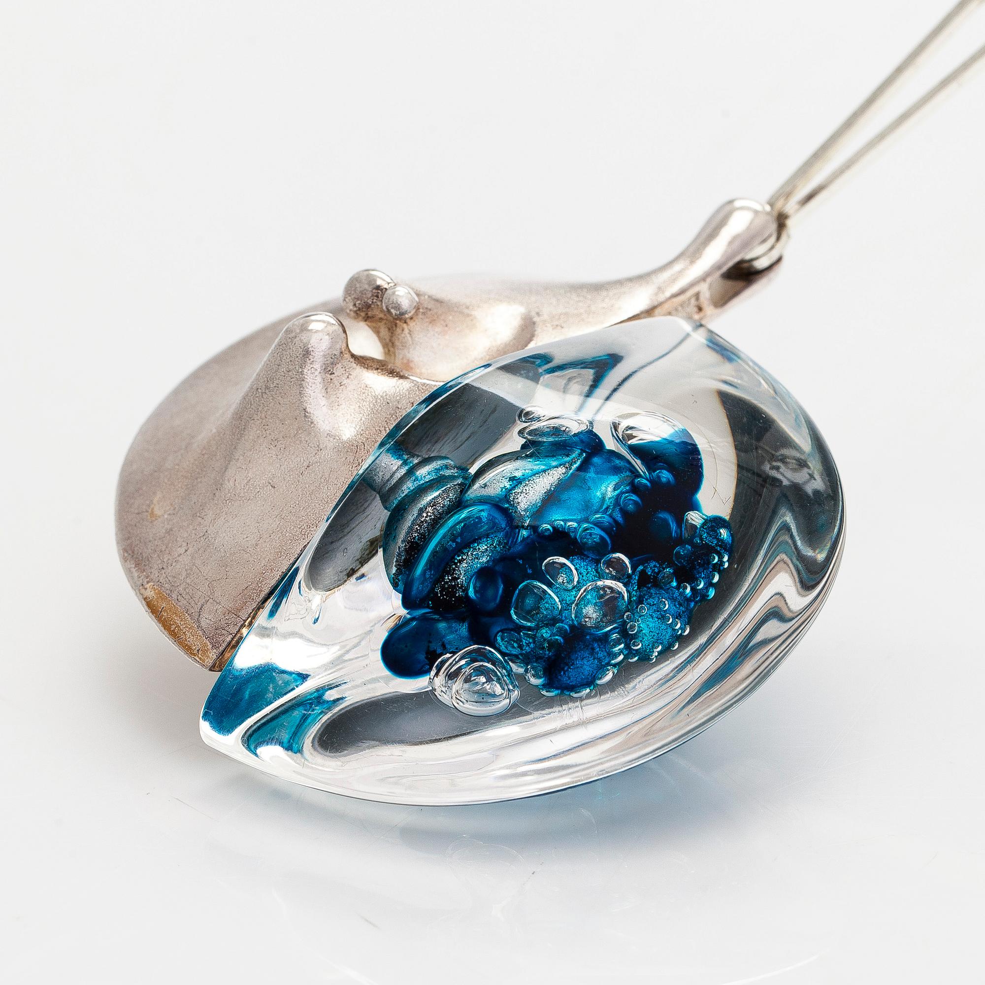 Björn Weckström, halsband "Kilimandjaro", sterling silver och akryl. Lapponia 1975.