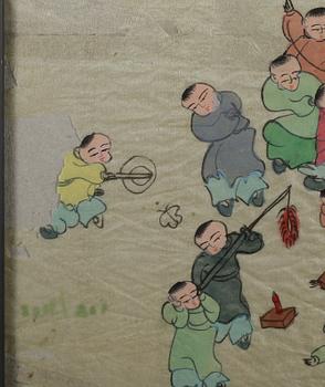 OIDENTIFIERAD KONSTNÄR, gouache på siden, Kina, 1900-tal.