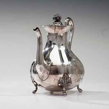 KAFFESERVIS, 3 delar, silver, Auran Kultasepät, Åbo 1915-1916. Tot. vikt ca 1290 g.