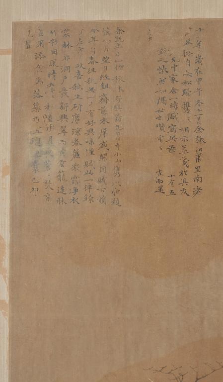 MÅLNING med KALLIGRAFI.tusch på siden, Qing dynastin, 1800-tal.