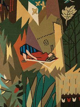 Lars Gynning, A Tapestry, "My Garden", flat weave, ca 193,5-195 x 145-146,5 cm, signed GYNNING MTP.