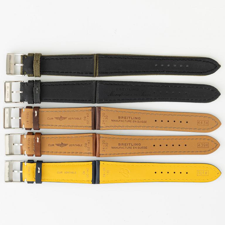 Collection of watch straps, 5 pcs, Breitling.
