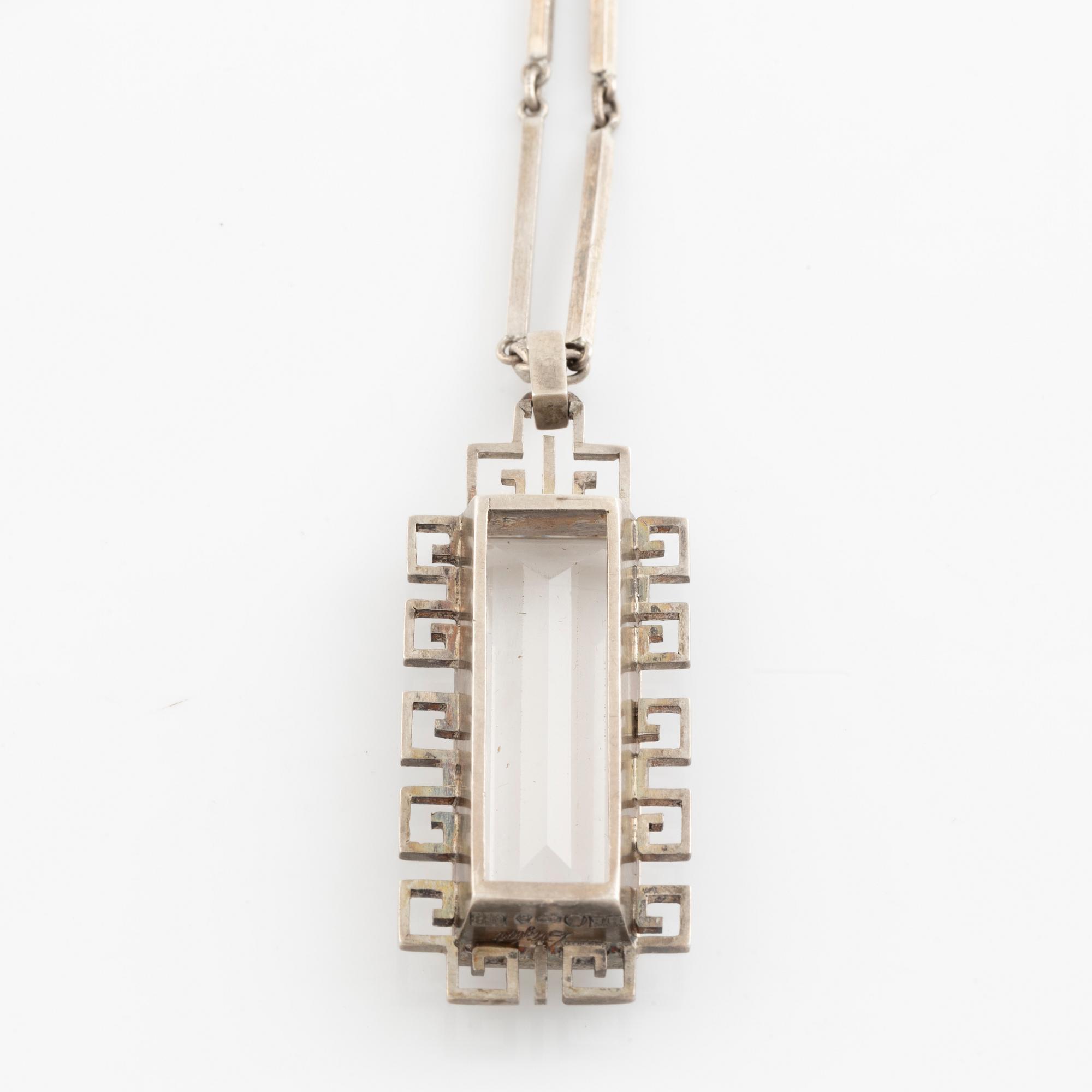 Stigbert, hänge, Bolidensilver med bergkristall.