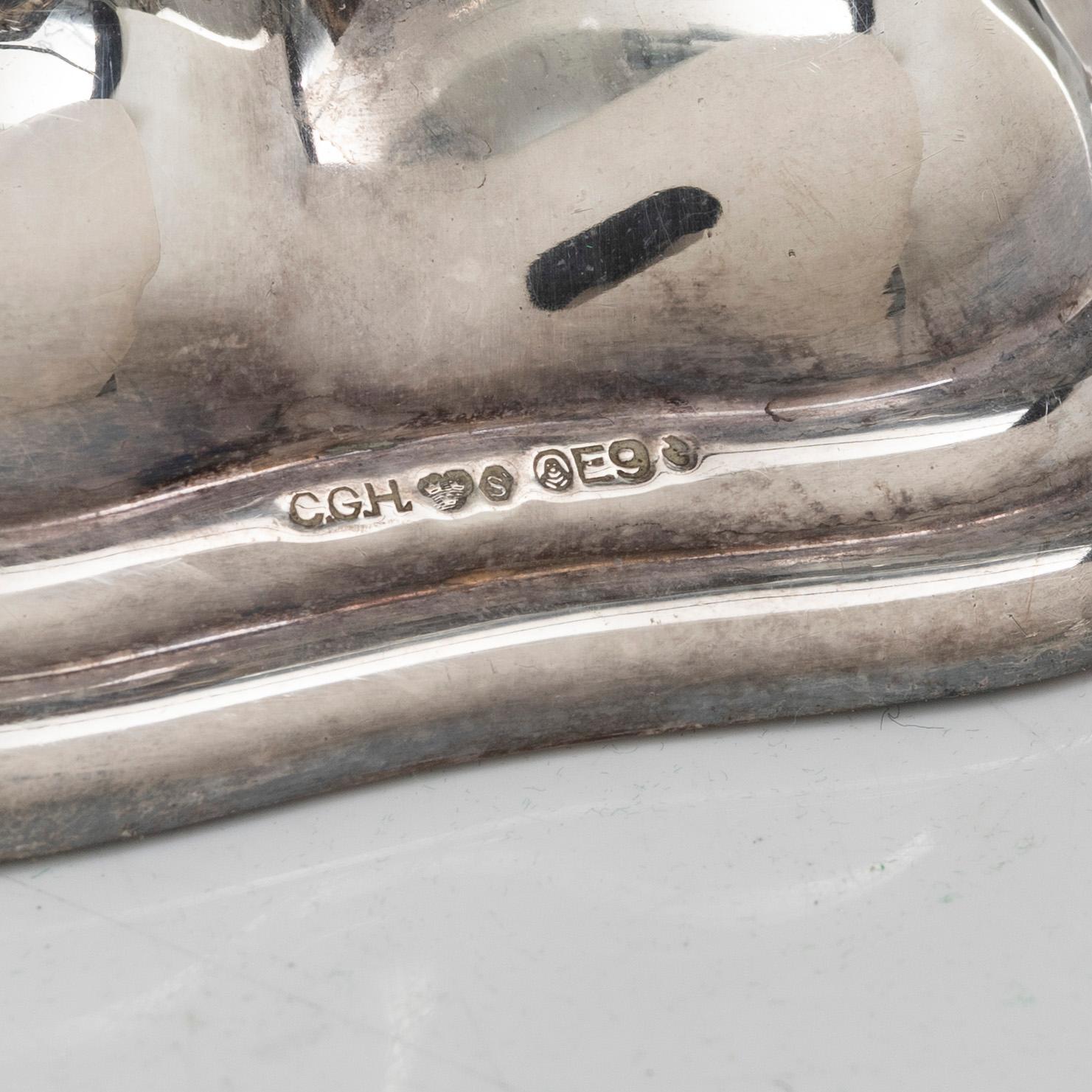 Ljusstakar, ett par, silver, C G Hallberg, 1955.