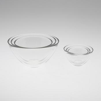 SVEN PALMQVIST, SKÅLAR, 6 stycken, glas, "Fuga", Orrefors, 1900-talets andra hälft.