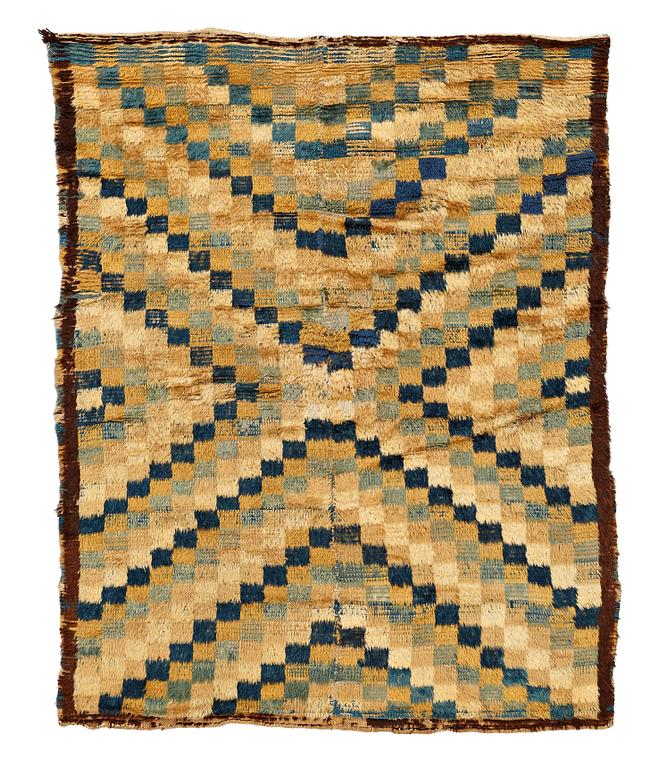 A BED COVER, knotted pile, Sweden or Finland the 18th century - around 1800, ca 189,5-194 x 153-154,5 cm.