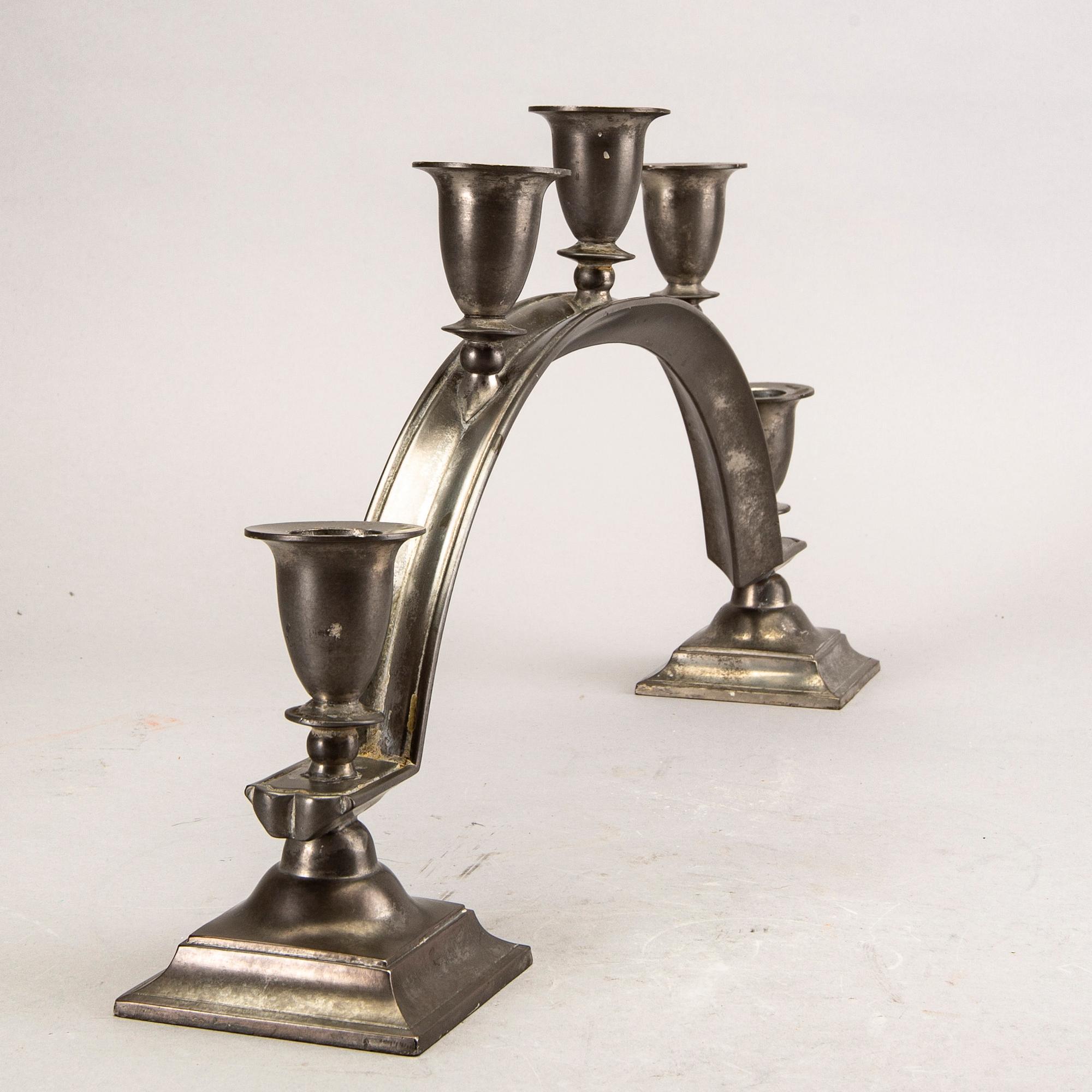 Just Andersen, a pewter candelabra first half of the 20th century.