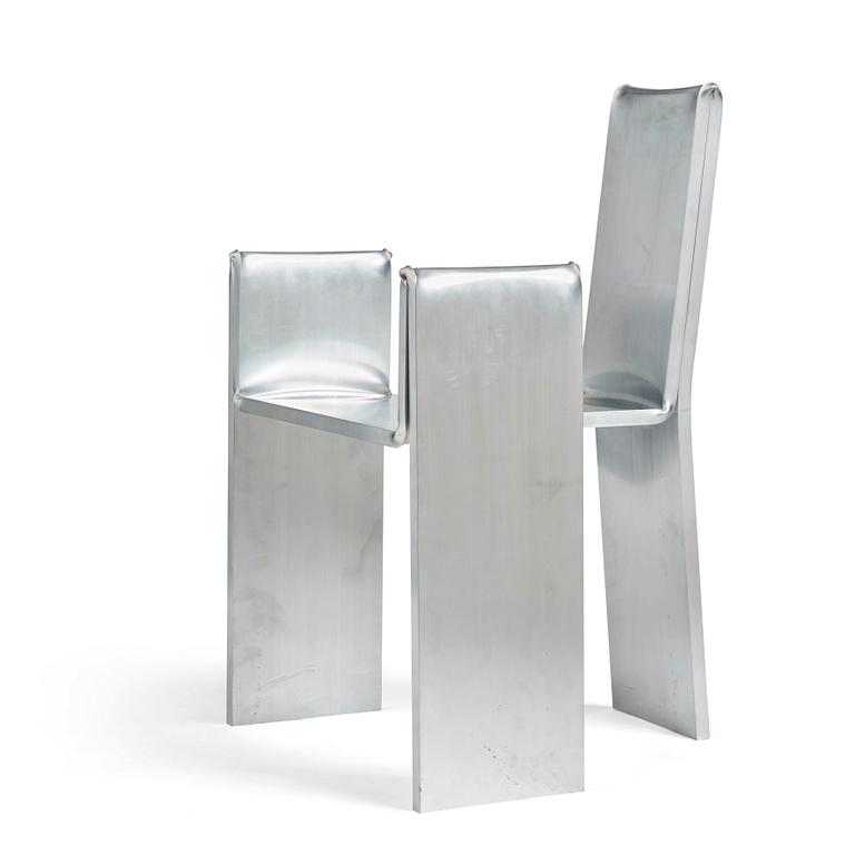 David Taylor, a unique "Aluminium Chair", own studio, Sweden 2021.