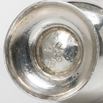 A pair of Britannia standard silver sugar-casters, marks of Samuel Welder, London, 1723.