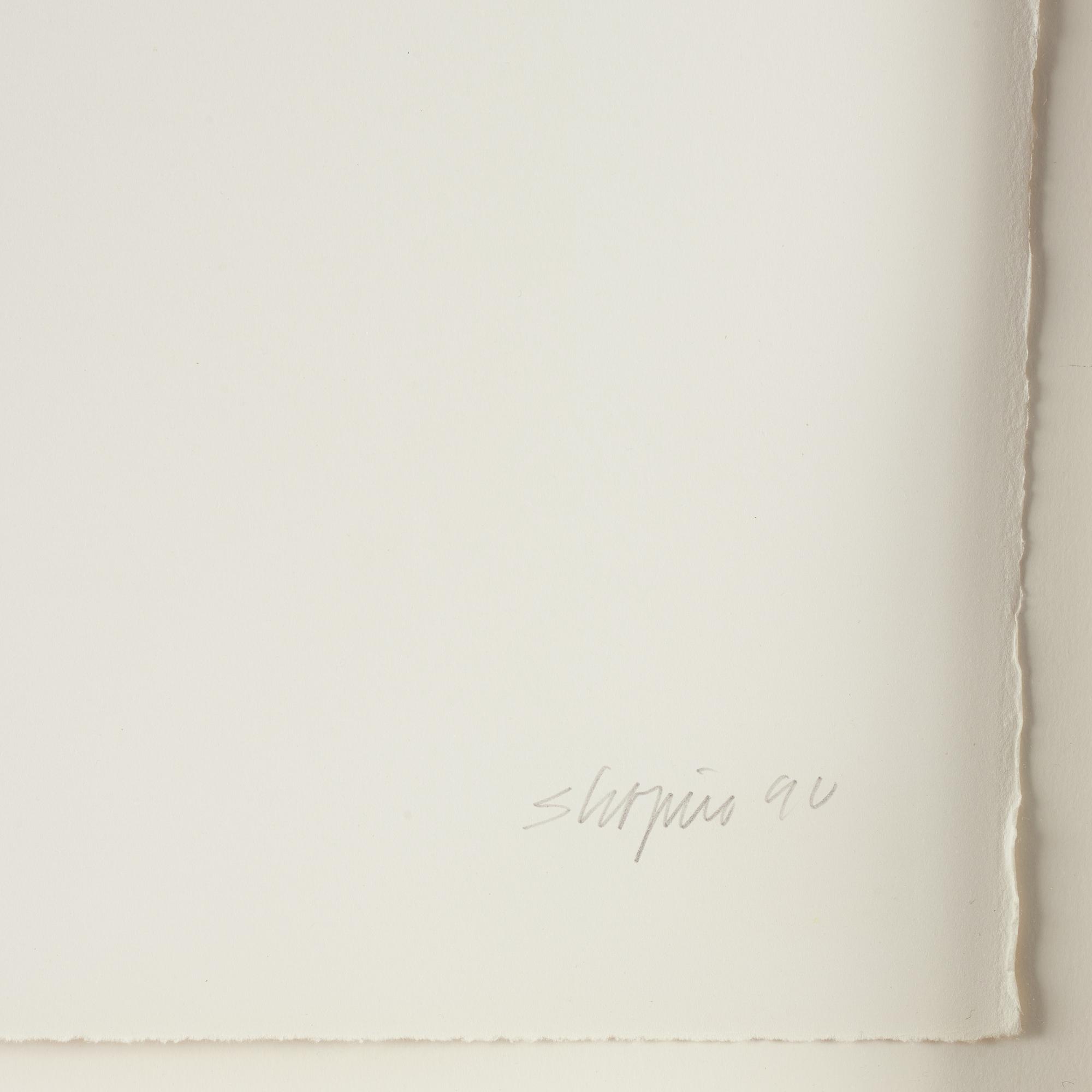 Joel Shapiro, pochoir in colours, 1990. Signed and numbered 18/36.