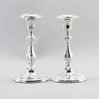 LJUSSTAKAR, 1 par, silver, Gävle 1885.