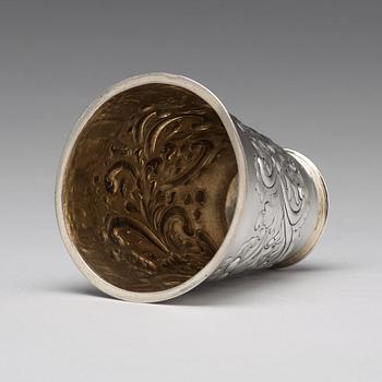 Johan Lund, bägare, silver, Stockholm 1704. Karolinsk.