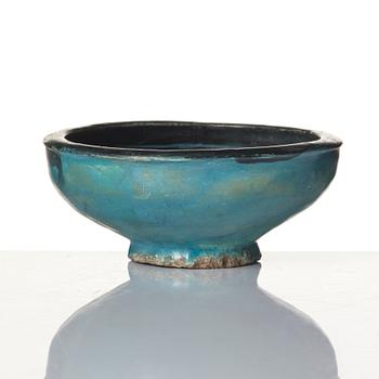 A Kashan, pottery bowl, Persia, 13th century.