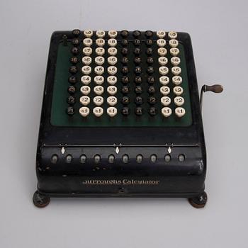 RÄKNEMASKINER 2 st, Burroughs calculator och Trinks-Brunsoiga, 1900-talets första hälft.