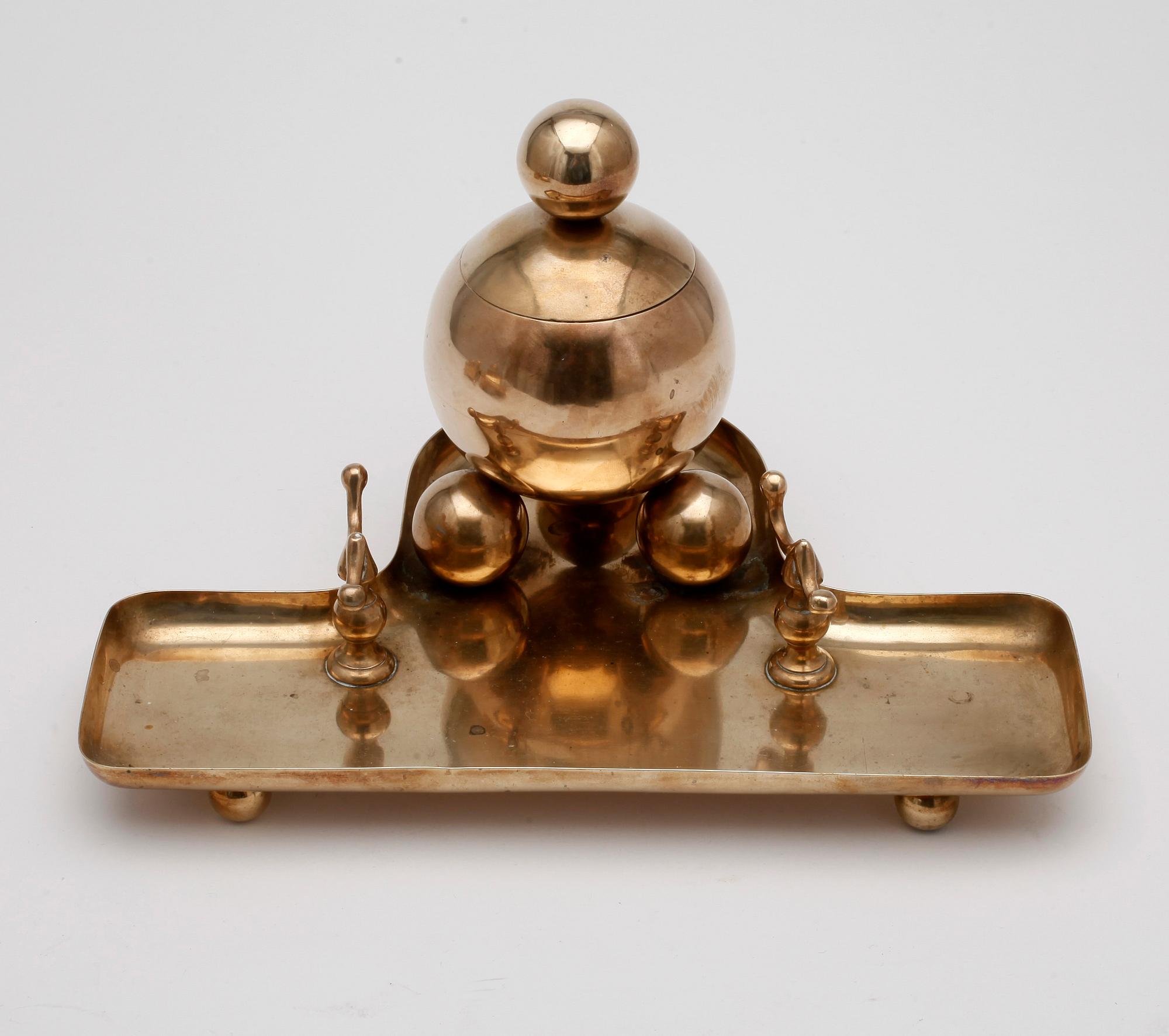 SKRIVBORDSET, 4 delar, mässing, Gusum.