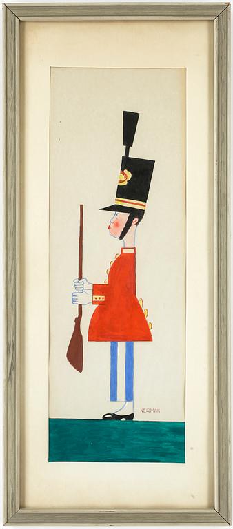 EINAR NERMAN, gouache, signerad.