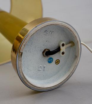 BORDSLAMPOR, 1 par, mässing, Elarmatur, Kosta, 1900-talets andra hälft.