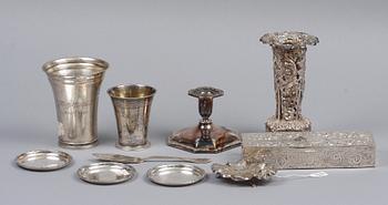 PARTI SILVER, 10 delar, bla Löngren & Co, Stockholm 1848.