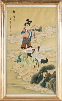 SIDENMÅLNINGAR, ett par, 1900-tal.