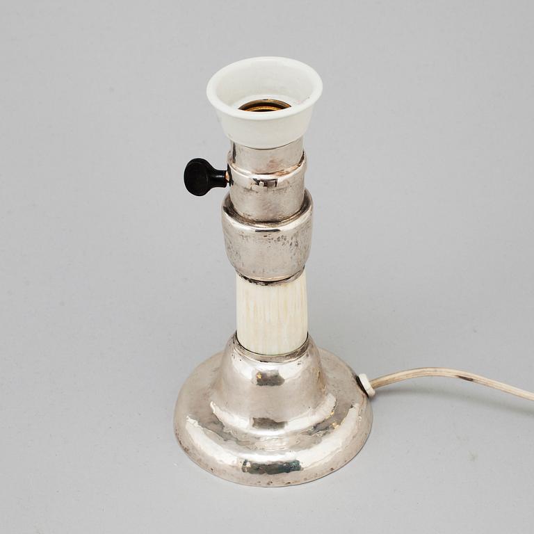 A Märta af Ekenstam silver table lamp, Malmö 1920.