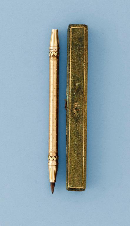 PENNA, guld 18k à deux couleur, oidentifierad mästarstämpel P F, Stockholm 1792.