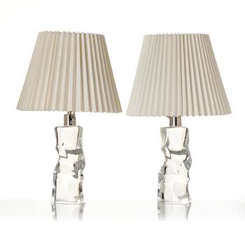 Olle Alberius, a pair of table lamps model "2214/271", Orrefors, 1960-70s.