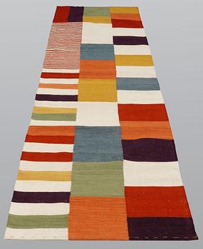 A runner, flat weave, ca 335 x 85 cm.