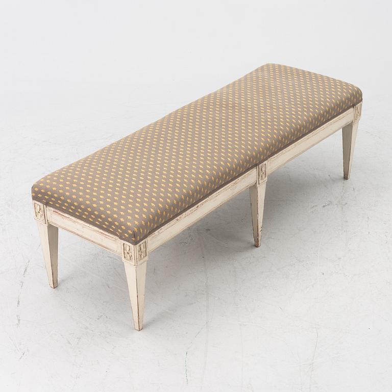 A Swedish Gustavian style bench, 19th century.,.