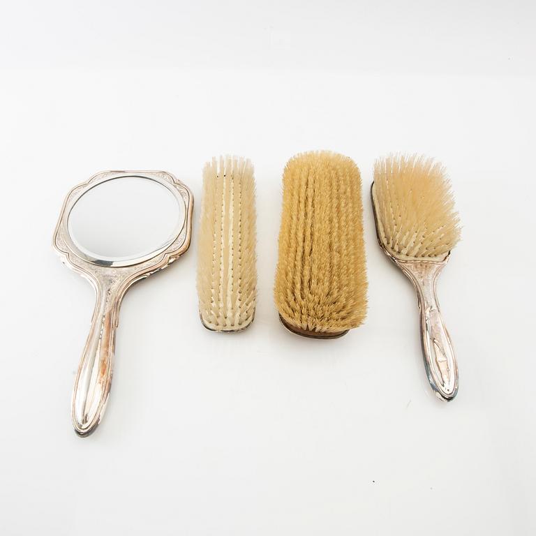 Dressing table set 4 pcs similar silver Swedish import marks.