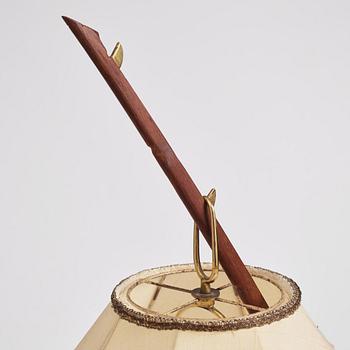 Floor lamp, J. T. Kalmar (1884-1968), model 2076, 'Dornstab', Vienna, Austria, mid-20th Century.