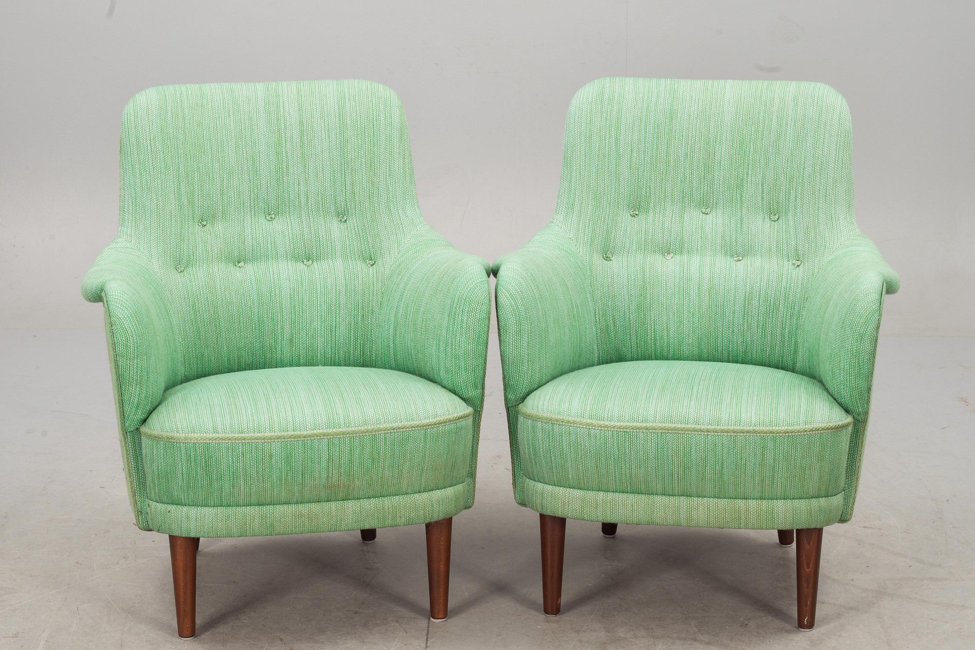 FÅTÖLJER, ett par, "Samsas" design Carl Malmsten.