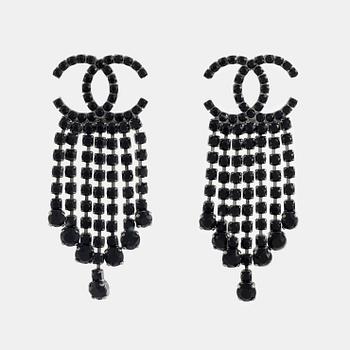 Chanel, a pair of silvermetal and rhinestone earrings, 2018.