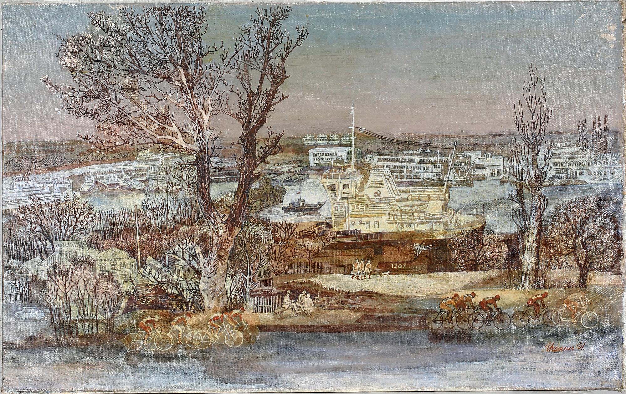 OKÄND KONSTNÄR, olja på duk, sign, Sovjetryssland.