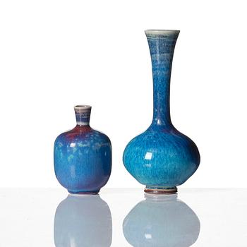 Berndt Friberg, a set of 5 stoneware vases and 3 bowls, Gustavsberg studio, Sweden 1960-70s.