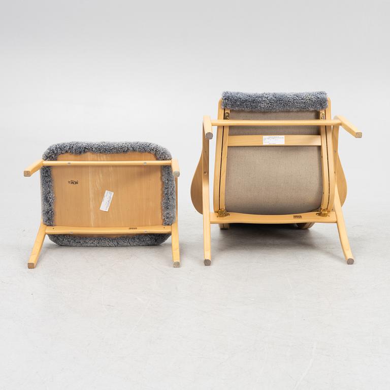 Yngve Ekström, fåtölj med fotpall, "Lamino", Swedese.