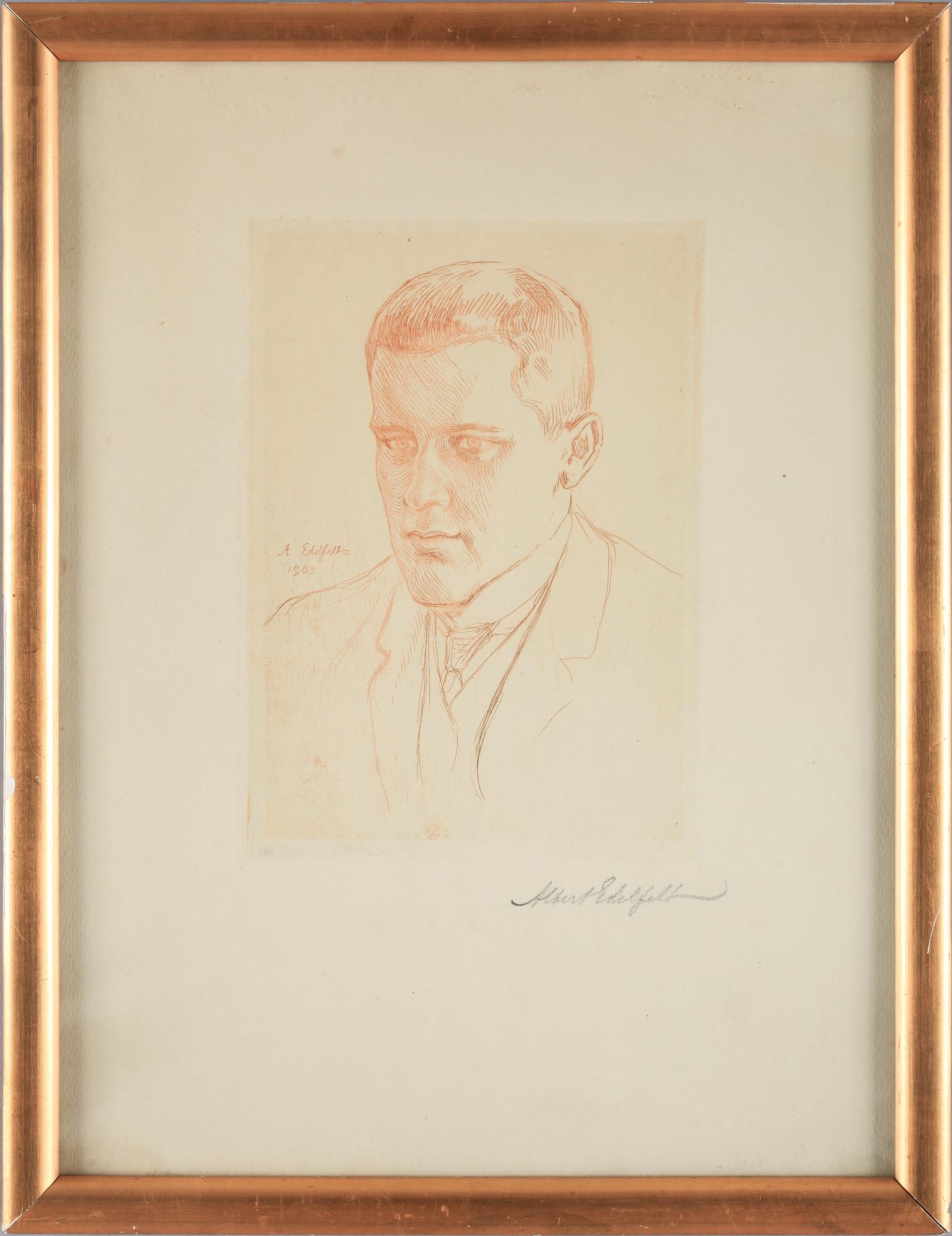 ALBERT EDELFELT, torrnålsgravyr. sign och dat 1903.