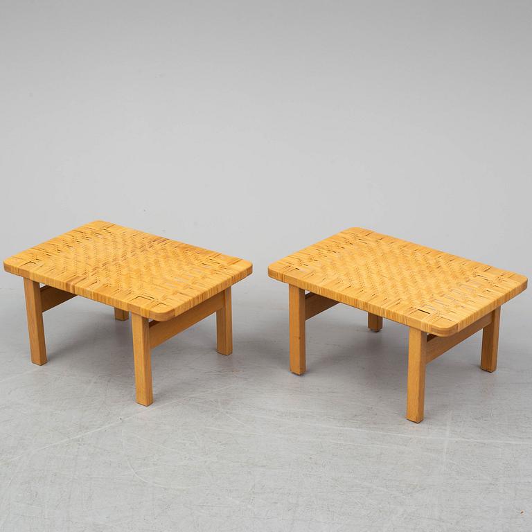 BØRGE MOGENSEN, a pair of benches/ tables, model 5273,  Fredericia stolefabrik, Denmark. Signed with labels.