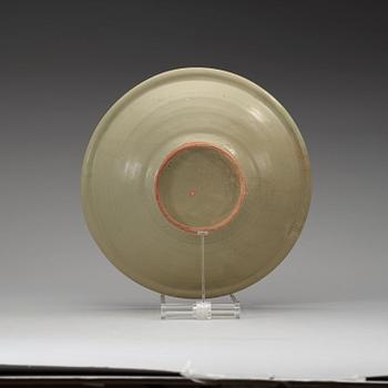 A celadon glazed dish, Ming dynasty (1368-1644).