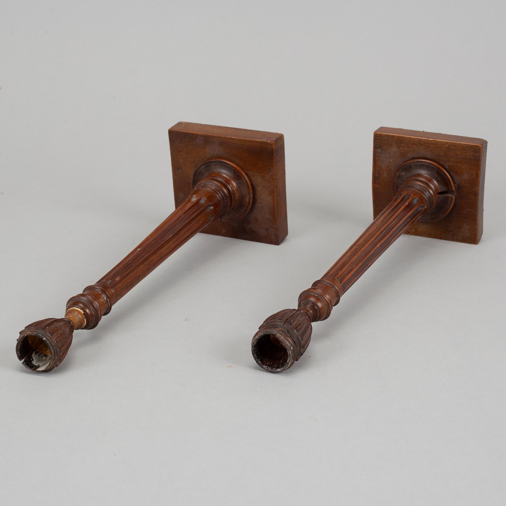 Two candlesticks, probably England. Early 19th century.