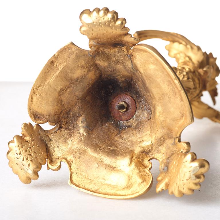 KANDELABRAR, för två ljus, ett par, nyrokoko, 1840-tal.