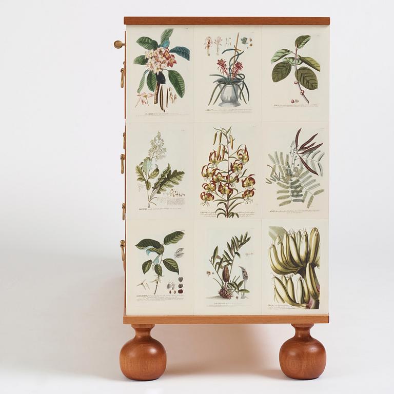 Josef Frank, a mahogany chest of drawers 'Florabyrå Linné', Svenskt Tenn, Sweden 2007, model 1050, jubilee ed. 43/50.