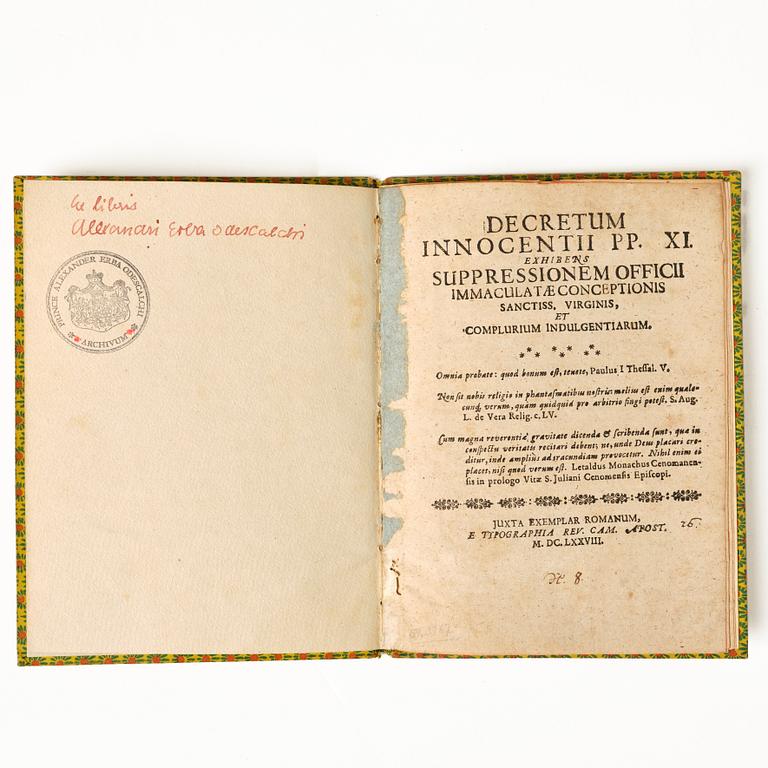 Pope Innocentius XI Odescalchi.