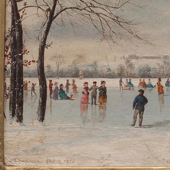 Conrad Wise Chapman, Skridskoåkning i Bois de Boulogne.
