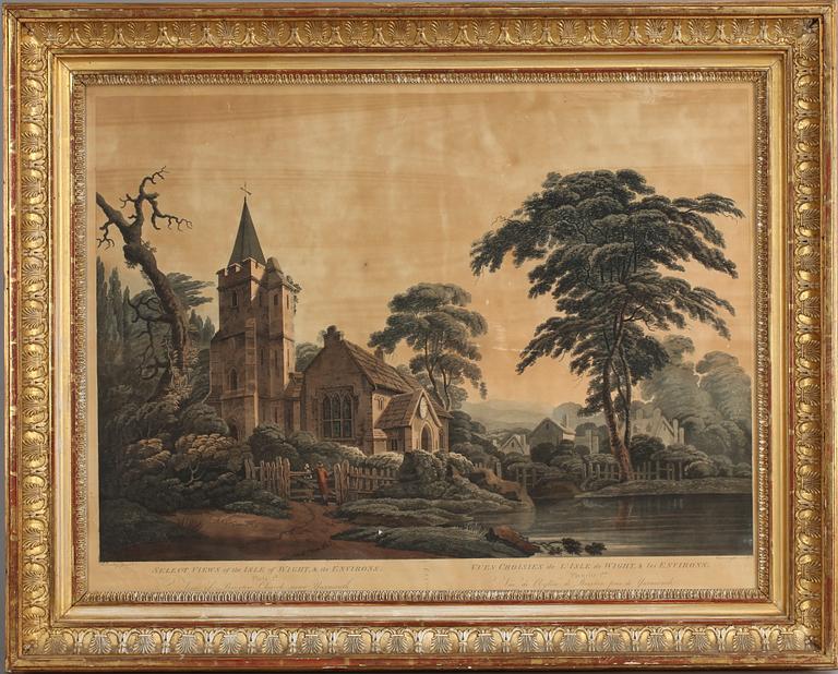 RAM MED LITOGRAFI, senempire 1800-tal.