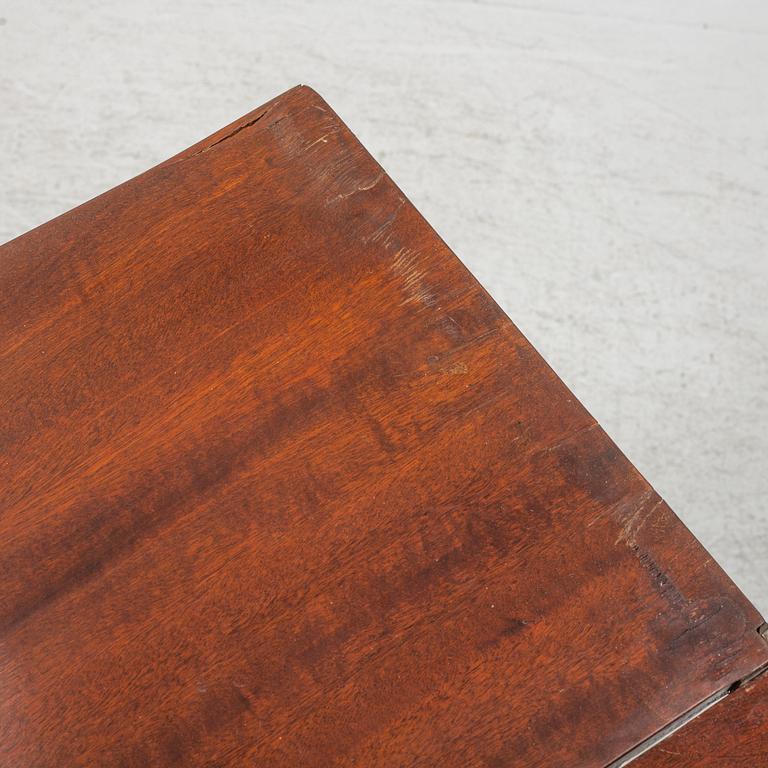 A late Gustavian mahogany card table, late 18th century.