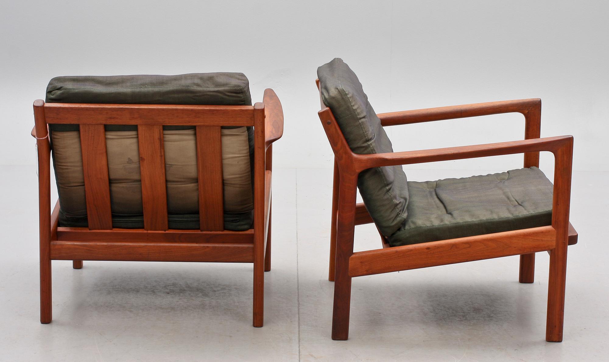 FÅTÖLJER, ett par, design Karl-Erik Ekselius för JOC möbler, 1960-tal.